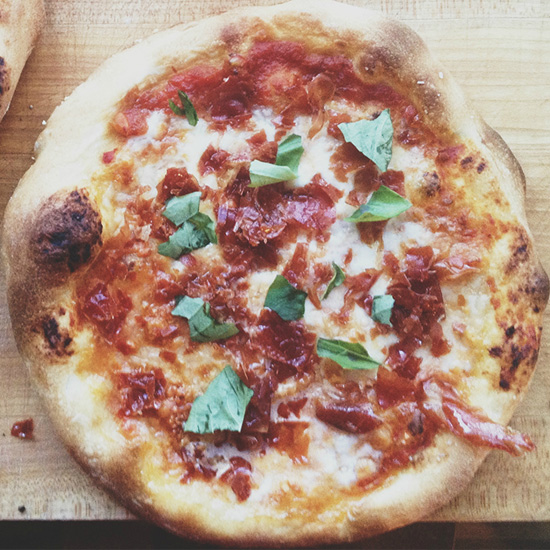 Prosciutto + Basil Pizza Recipe and a Poem